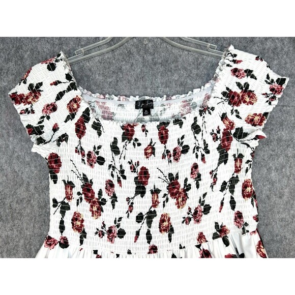 J for Justify Womens Floral Maxi Dress Smocked Size XL Sleeveless Asymmetrical - Picture 2 of 10